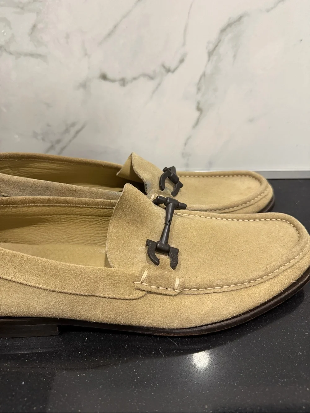 Salvatore Ferragamo men’s shoes horse bit suede Loafers size 10.5